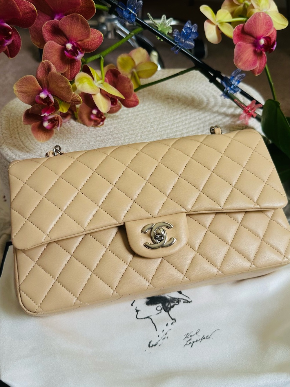 CHANEL Beige Quilted Leather Shoulder Bag with Chain Strap - Picture 14 of 16